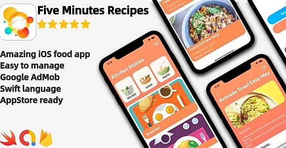 Five Minutes Recipes - iOS Food Recipes Application