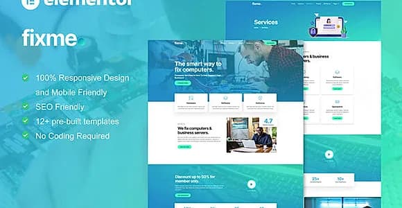 Fixme - Computer Repair Service Elementor Template Kit
