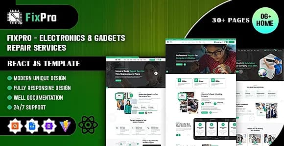 Fixpro - Electronics & Gadgets Repair Services ReactJS Template