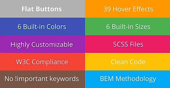 Flat Buttons - Modern & Multipurpose Options