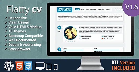 Flatty CV WordPress Theme