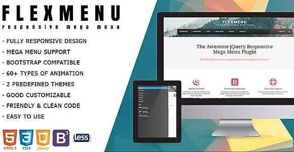 FlexMenu - jQuery Mega Menu for Bootstrap