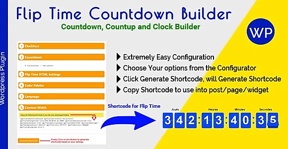 Flip Time Countdown Builder WordPress Plugin