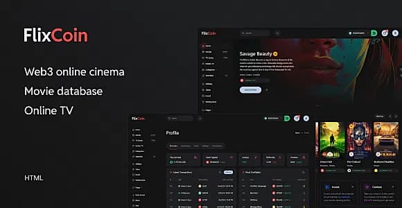 FlixCoin – Web3 Online Cinema HTML Template