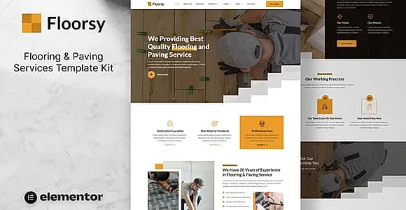 Floorsy – Flooring & Paving Services Elementor Template Kit