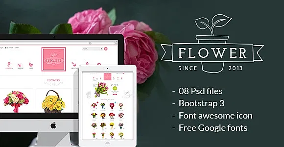 Flower Store PSD Design Template