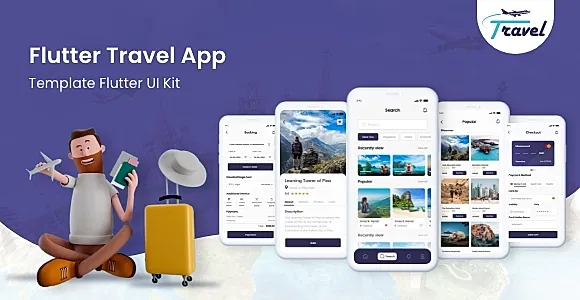 Flutter app ui -Travel app, Book your trip, Explore ride, Search, Payment or etc.
