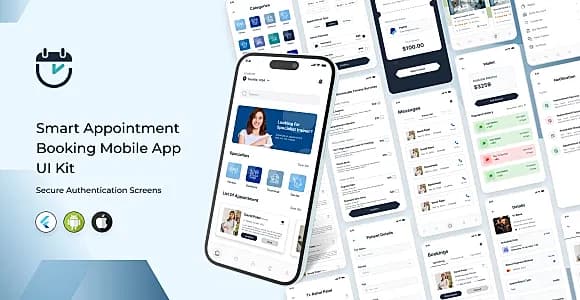 Flutter Appointment Booking App UI Kit | Healthcare, Salon, Fitness | 40+ Screens