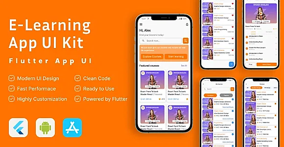 Flutter eLearning UI Kit - Build Modern & Engaging Educational Apps