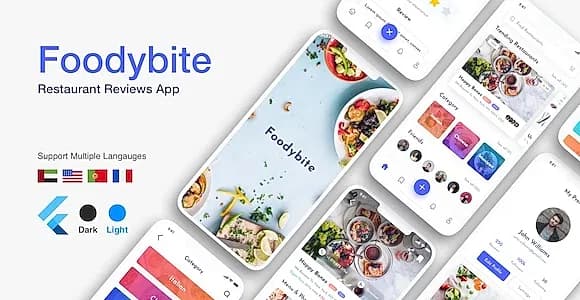 Flutter Foodybite: Restaurant reviews app UI