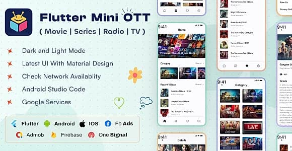 Flutter Mini OTT | Live Tv, Movie, Videos, Radios