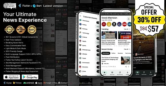 Flutter News App UI Kit – Create Custom News Apps Easily