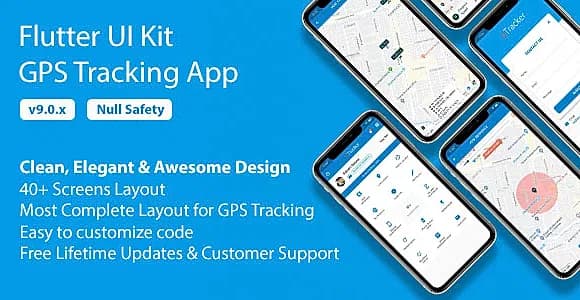 Flutter UI Kit - GPS Tracking App
