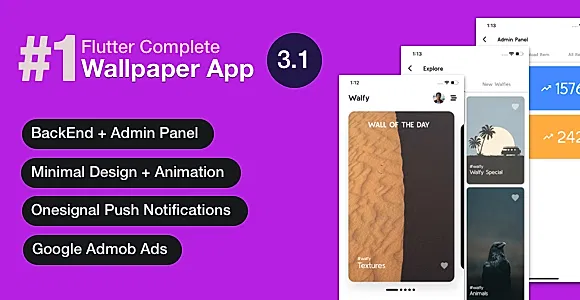 Flutter Wallpaper App for Android - Full App + Admin Panel