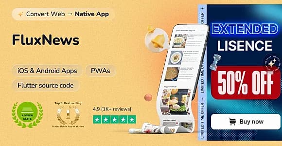 FluxNews - Flutter mobile app for Wordpress