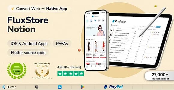 FluxStore Notion - Serverless Flutter App for Notion