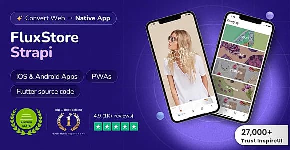 Fluxstore Strapi - Fastest Flutter App + Headless CMS Strapi