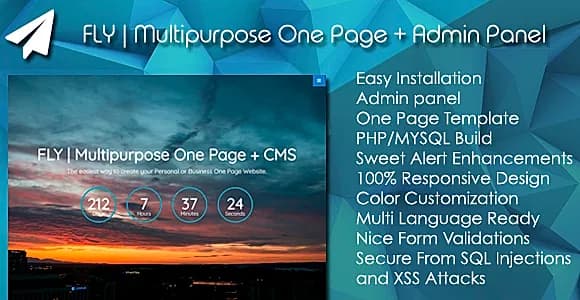 FLY | Multipurpose One Page + Admin Panel