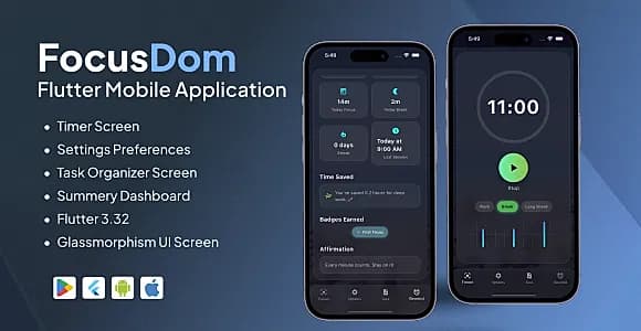 Focus DoM: Deep Work Timer Flutter Productivity  App