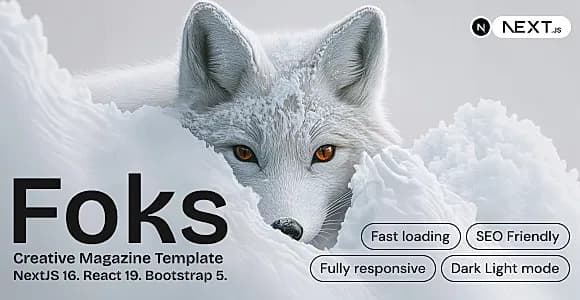 Foks - Lightweight Magazine Blog NextJS template