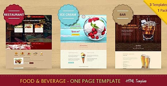 Food & Beverage Company One Page HTML