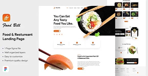 Food Bill - Food & Restaurant Landing Page Template