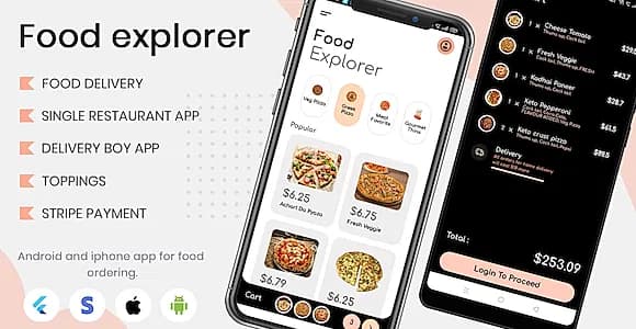 Food Explorer - Single restaurant Food delivery app with delivery boy in flutter