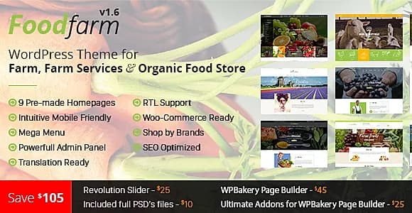 FoodFarm WordPress Theme