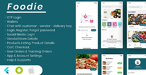 Foodie - Flutter Grocery, Food, Pharmacy, Store Delivery Mobile App
