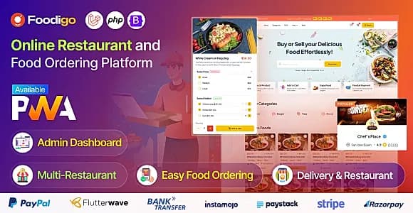 Foodigo - Multi Restaurant and Online Food Ordering System Marketplace