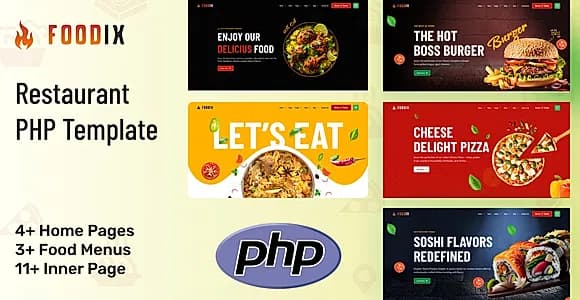 Foodix - Fast Foods & Restaurants PHP Template