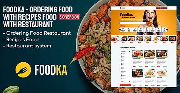 Foodka - Ordering Food with Recipes Food with Restaurant system