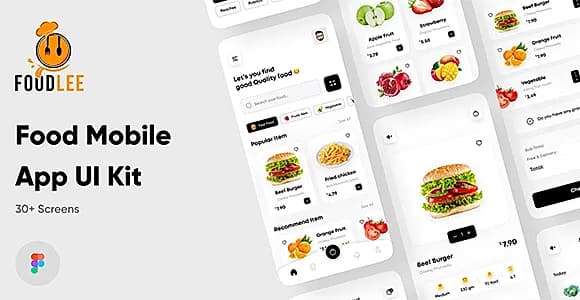 Foodlee - Food Delivery Mobile App UI Kit For Figma