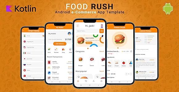 FoodRush | Android eCommerce App Template