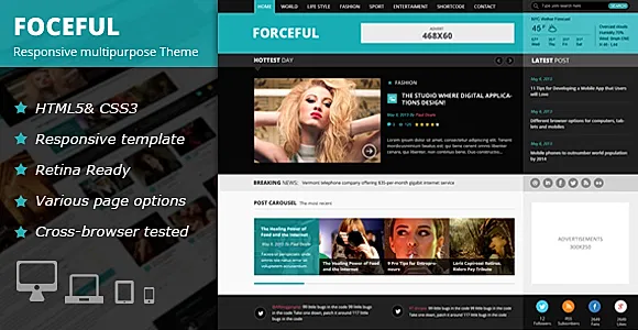 ForceFul - HTML5 Magazine Website Template