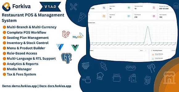 Forkiva – Restaurant POS & Management System (Laravel + Vue.js)