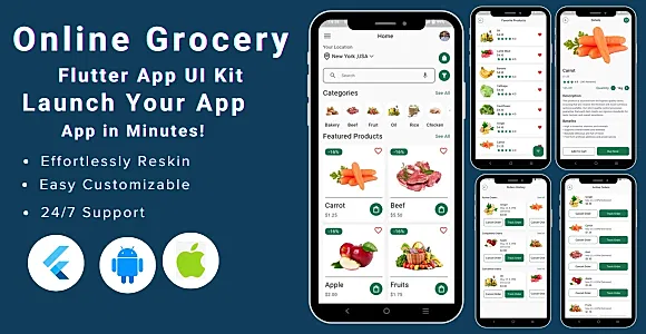 FreshMart Flutter UI Kit - Ultimate Grocery Shopping Solution