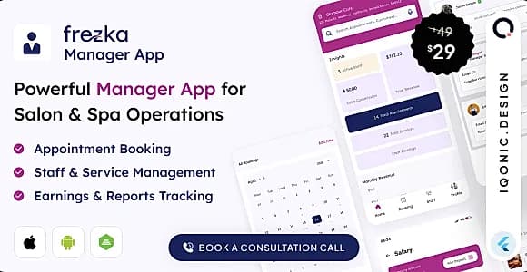 Frezka Manager - Spa & Salon Management and Booking Flutter Add-on App