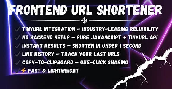 Frontend URL Shortener – TinyURL API Integration in Pure HTML/CSS/JS