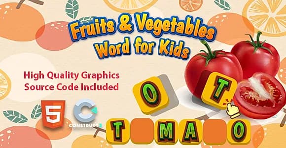 Fruits & Vegetables Word for Kids
