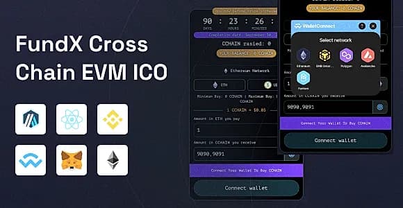 FundX | Cross Chain EVM Web 3 ICO (Presale) dApp + Smart Contracts