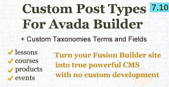 Fusion Builder Custom Post Types and Taxonomies WordPress Plugin