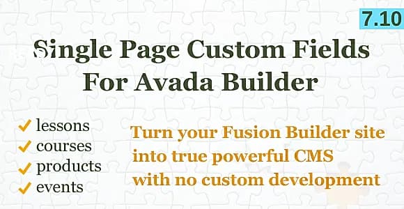 Fusion Builder Single Page Custom Field WordPress Plugin