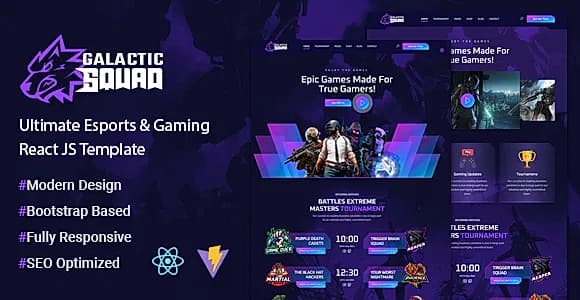 Galactic - eSports and Gaming React Template