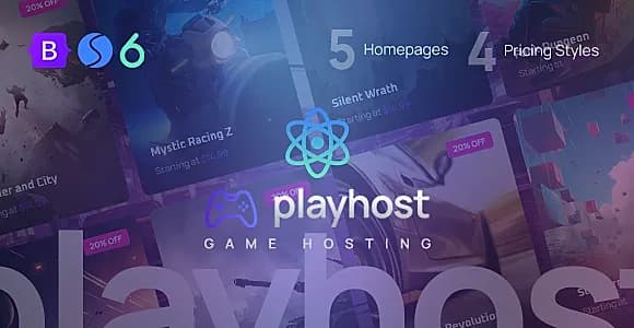 Game Hosting Server React NextJs Template - Playhost