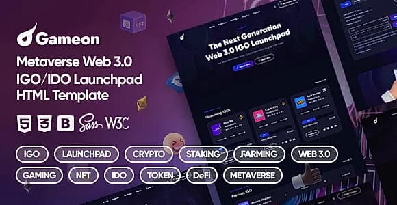 Gameon - Metaverse IGO Launchpad HTML Template