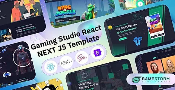 Gamestorm - Gaming Studio React Next JS Template