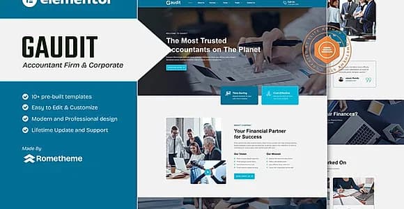 Gaudit - Accounting Firm Elementor Template Kit