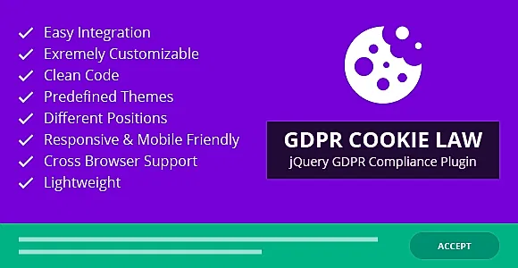 GDPR Cookie Law – jQuery GDPR Compliance Plugin