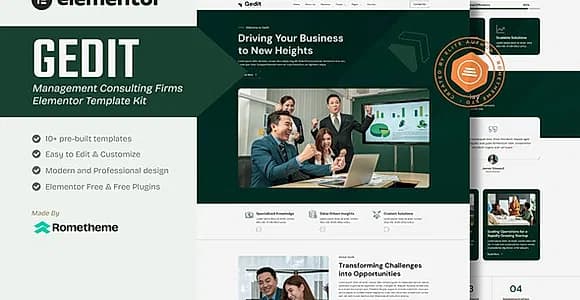 Gedit - Management Consulting Firms Elementor Template Kit